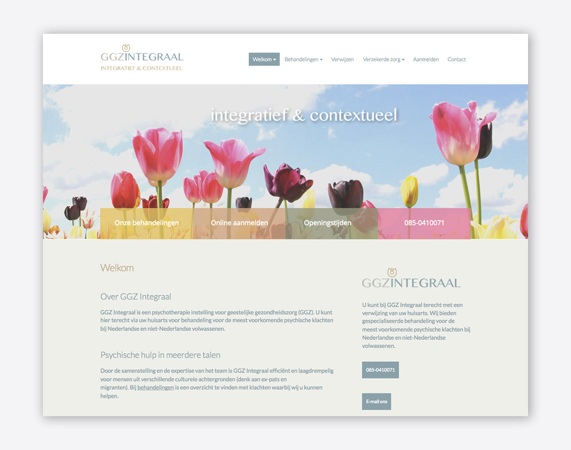 website ontwerp en productie GGZ Integraal