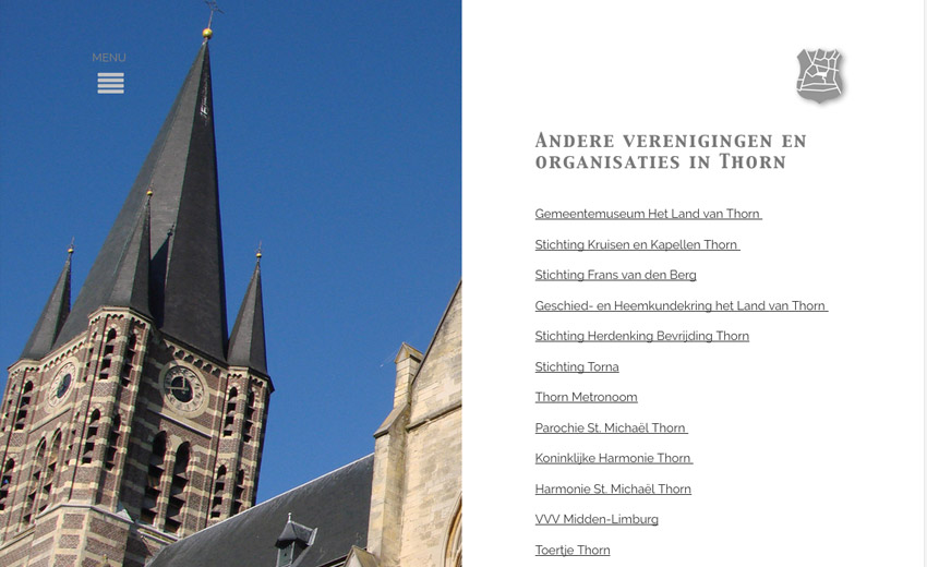 website ontwerp Vrienden van Thorn